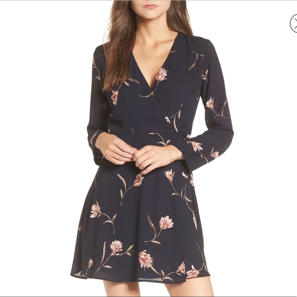 Lush Floral Wrap Dress